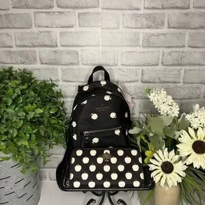 Kate spade polka dot backpack with matching wallet. kate spade | Bags | Kate Spade Black And White Nylon Polka  main image 3
